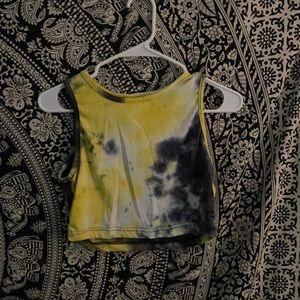 Yellow/Grey/White Crop top